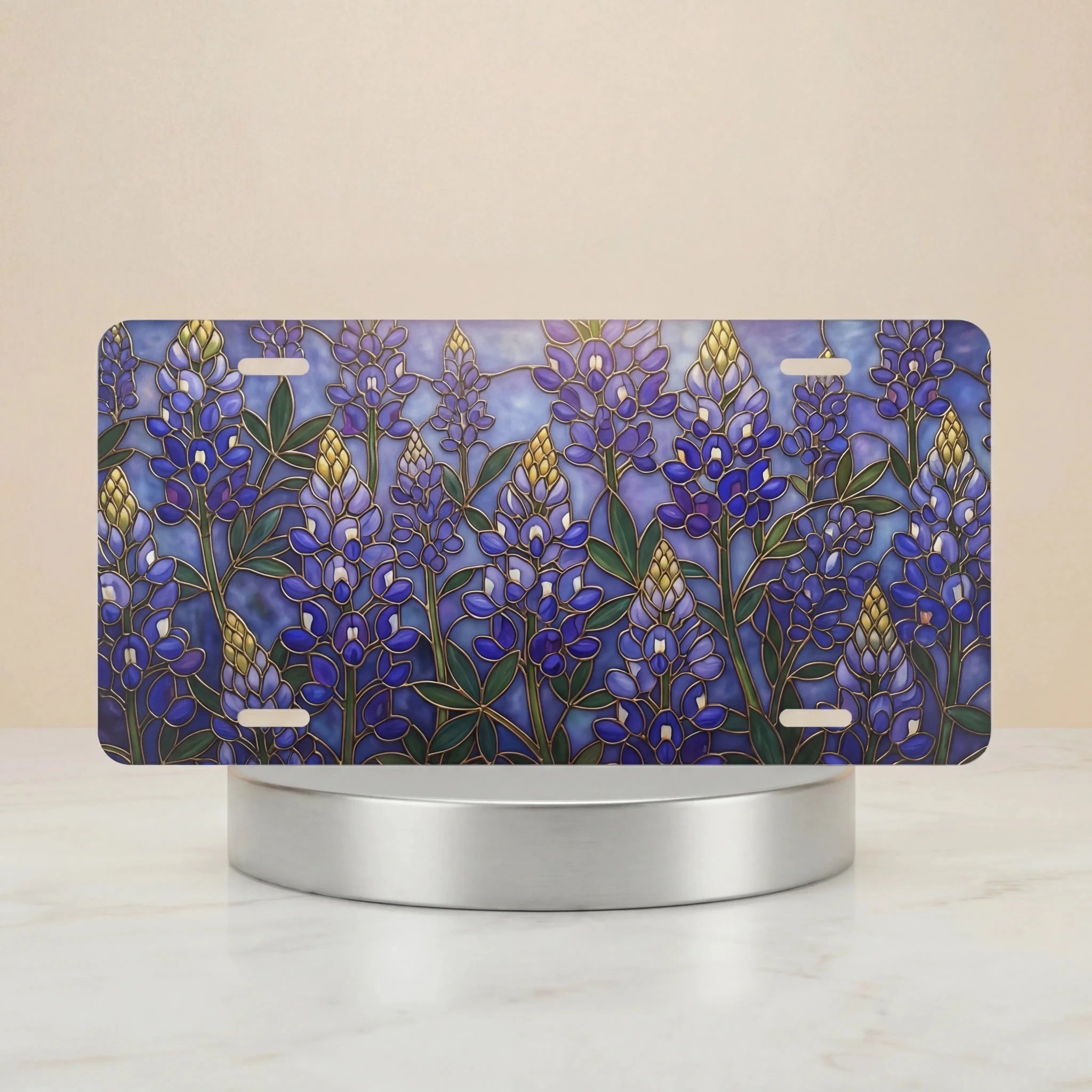 Bluebonnet Floral Vanity Plate - Road Muse