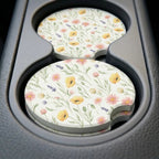 Boho Floral Car Coasters Set - Road Muse