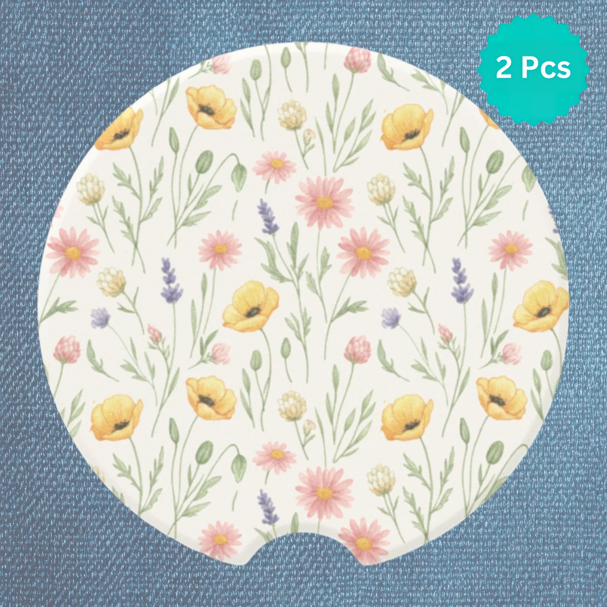 Boho Floral Car Coasters Set - Road Muse