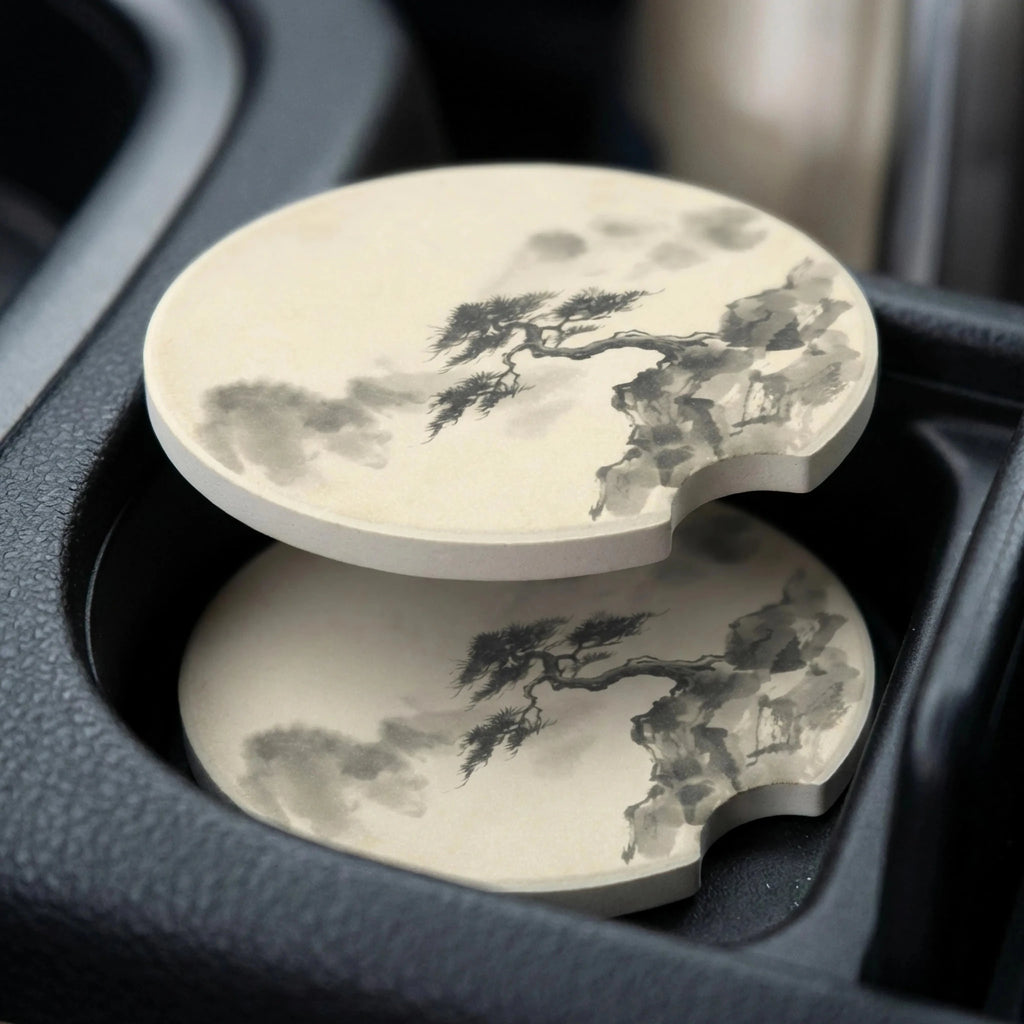 Bonsai Tree Car Coasters Set - Road Muse