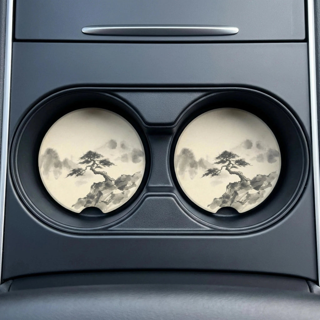 Bonsai Tree Car Coasters Set - Road Muse