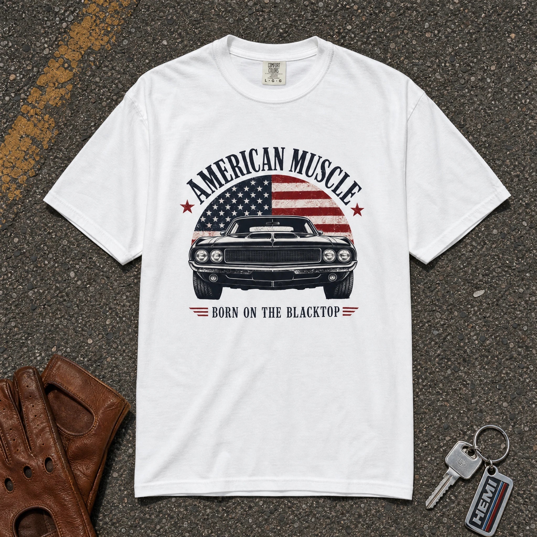 Born on the Blacktop Muscle Car Tee - Road Muse