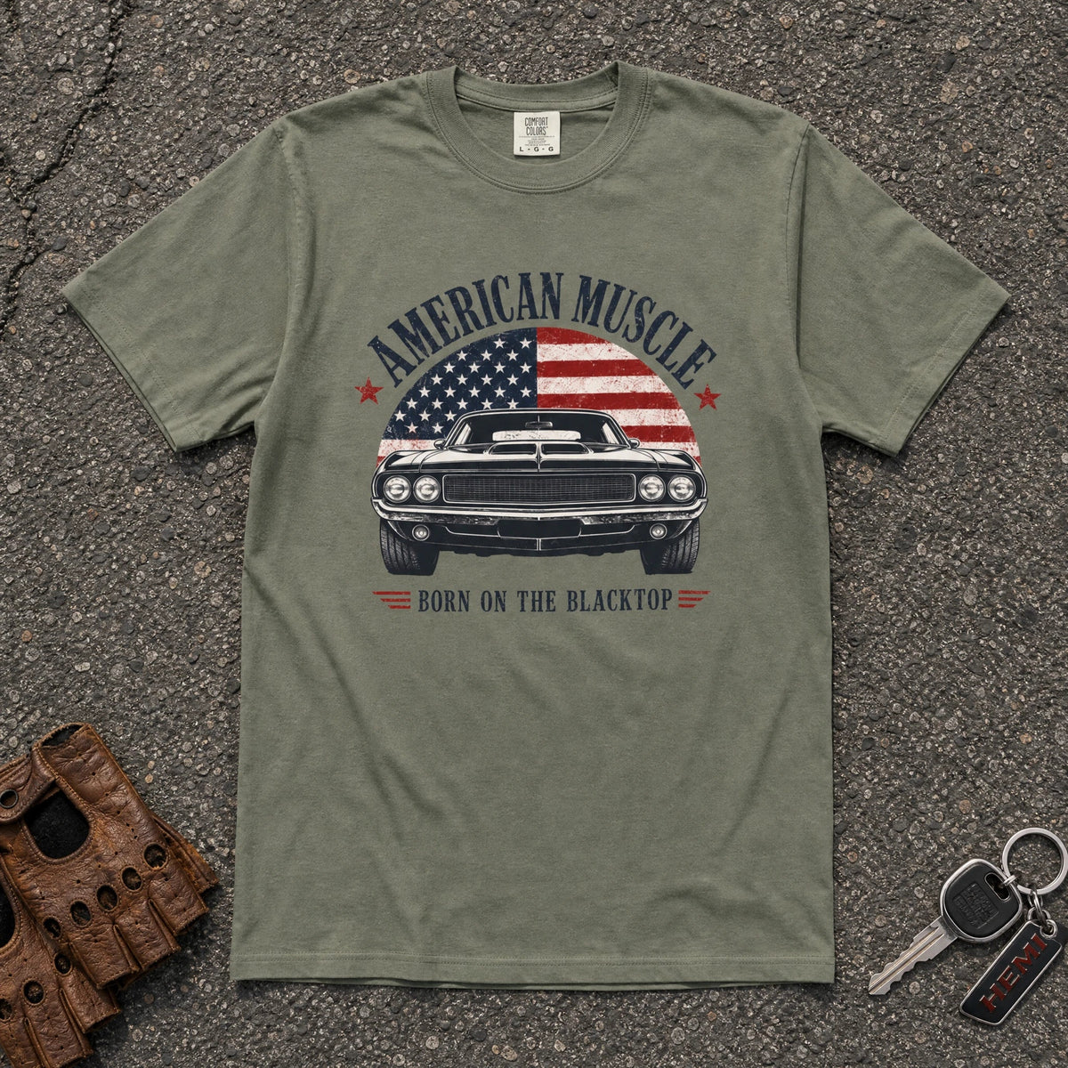 Born on the Blacktop Muscle Car Tee - Road Muse