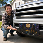 Celestial Moon Wolves Vanity Plate - Road Muse