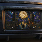 Celestial Moon Wolves Vanity Plate - Road Muse