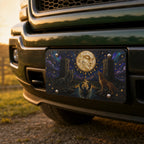 Celestial Moon Wolves Vanity Plate - Road Muse