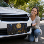 Celestial Moon Wolves Vanity Plate - Road Muse