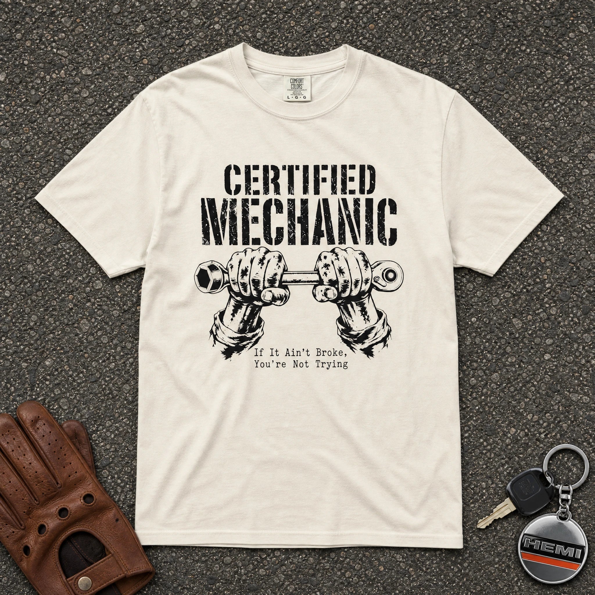 Certified Mechanic Wrench Hands Graphic Tee - Road Muse