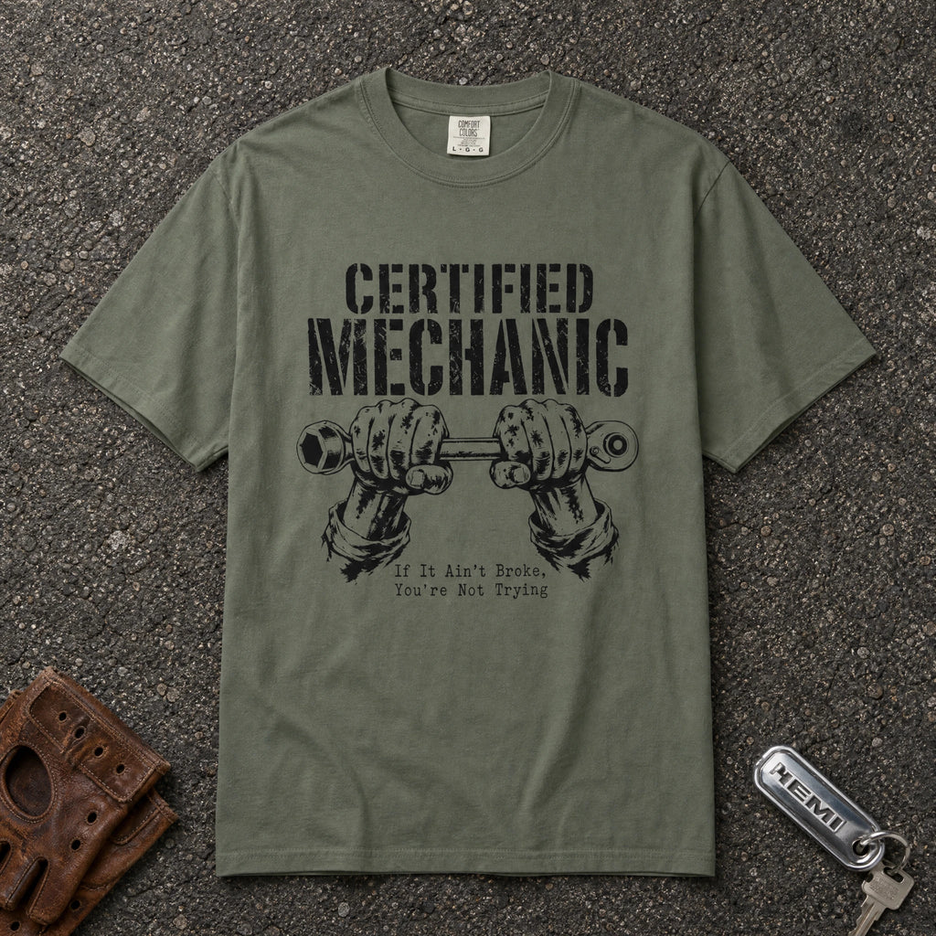 Certified Mechanic Wrench Hands Graphic Tee - Road Muse