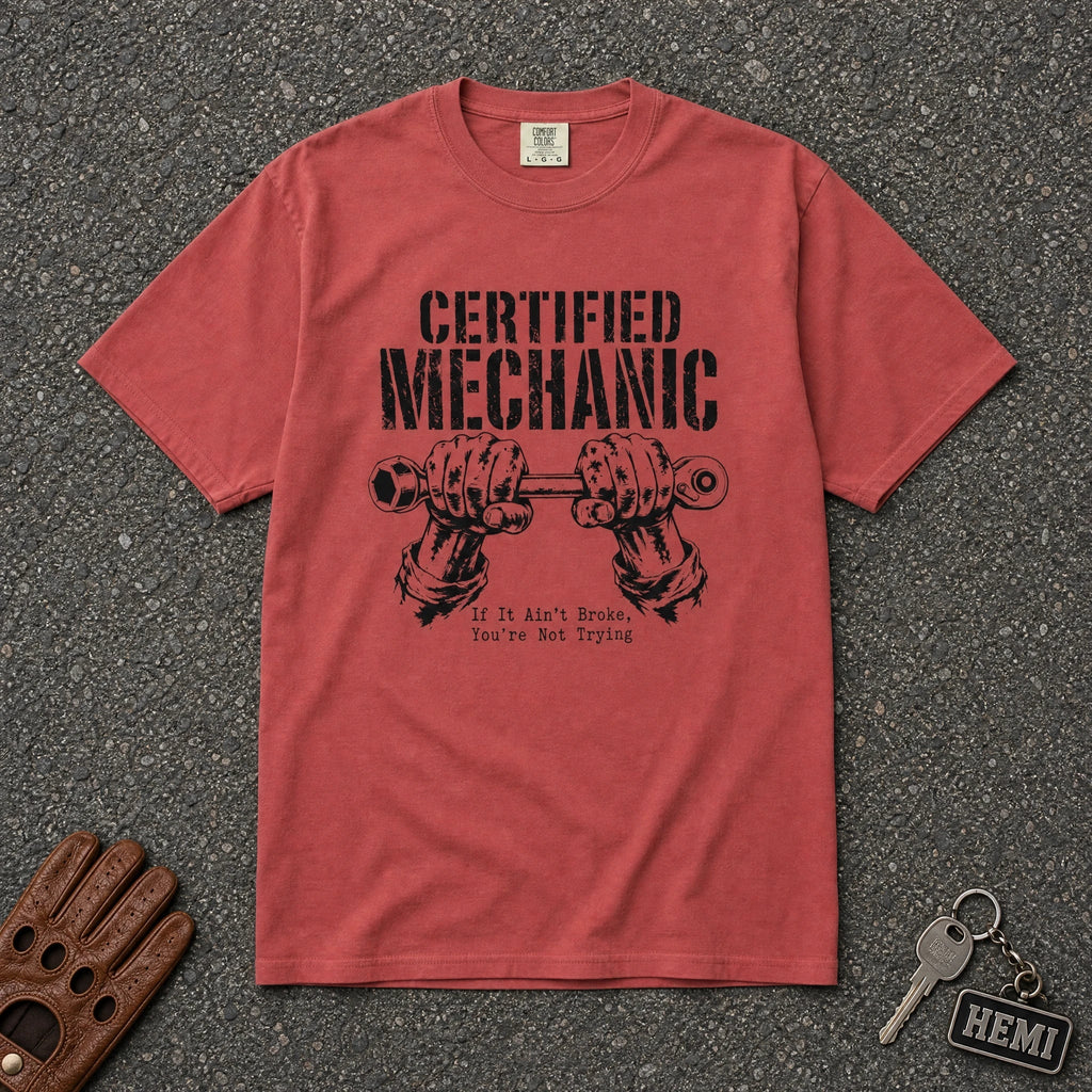 Certified Mechanic Wrench Hands Graphic Tee - Road Muse