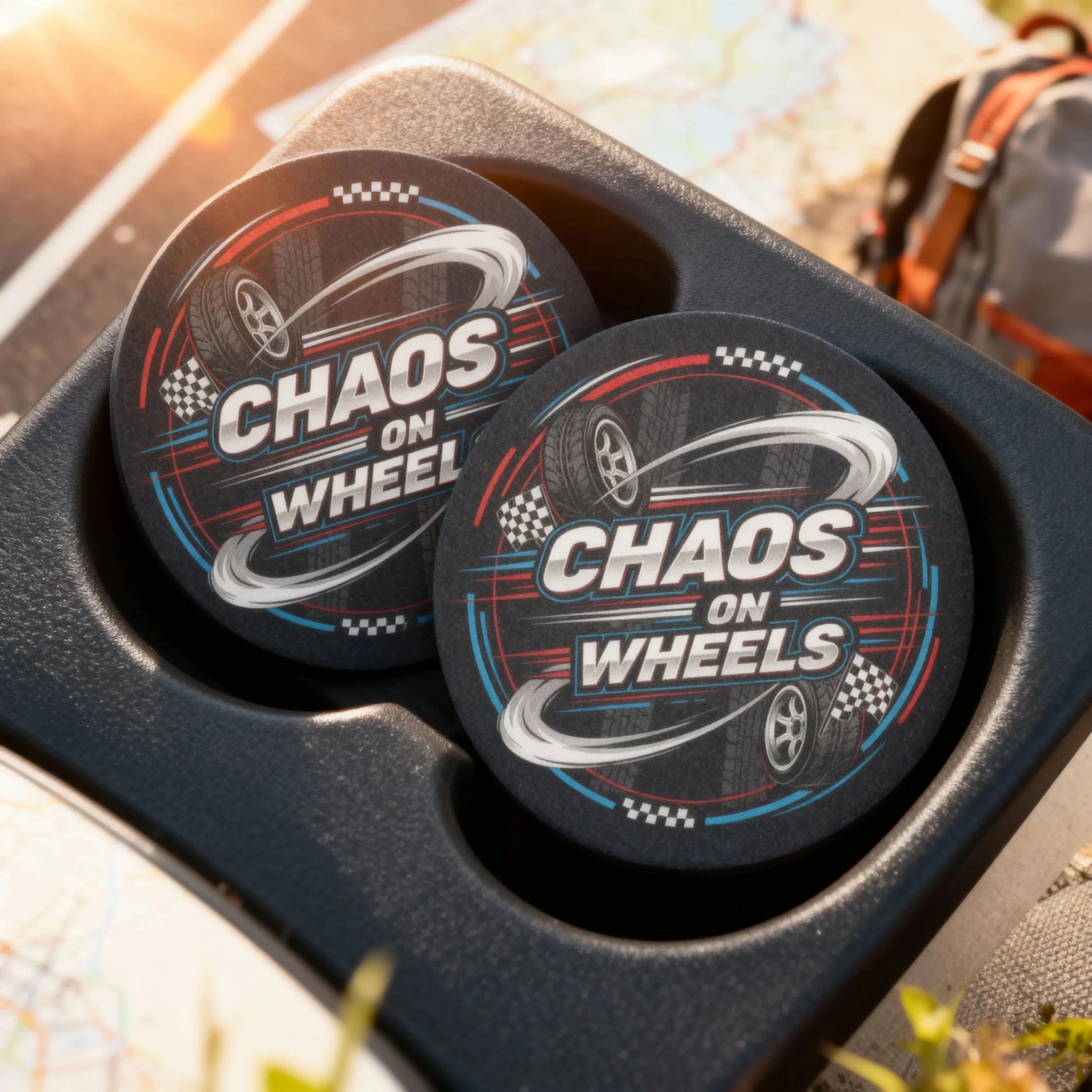 Chaos on Wheels Car Coasters Set - Road Muse