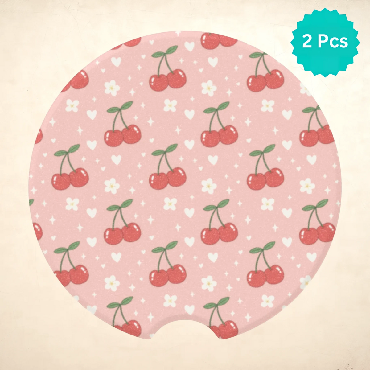 Cherry Blossom Floral Car Coasters Set - Road Muse