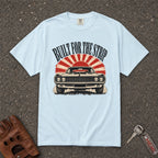 chambray built for the strip vintage muscle car tshirt — sunburst hot rod comfort colors tee