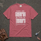 cars are cheaper than therapy comfort colors shirt color 4 - funny mechanic tee