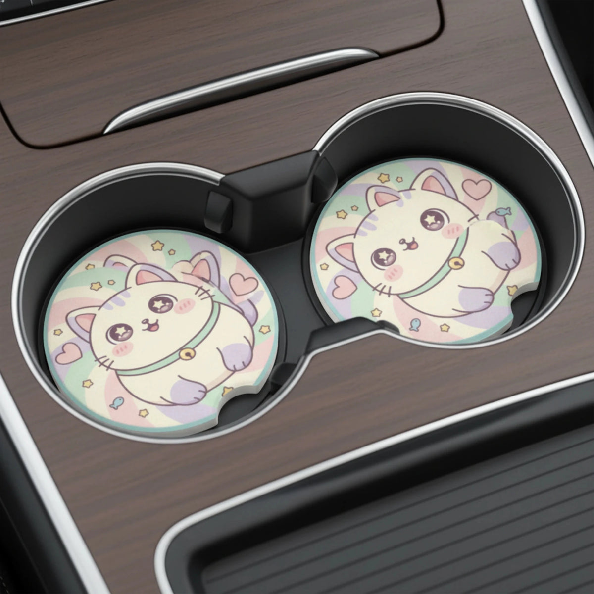 Cute Cat Car Coasters Set - Road Muse