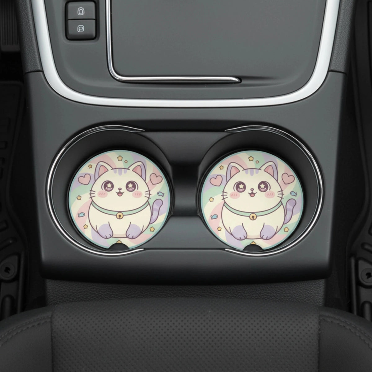 Cute Cat Car Coasters Set - Road Muse