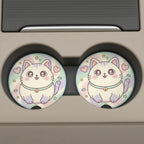 Cute Cat Car Coasters Set - Road Muse