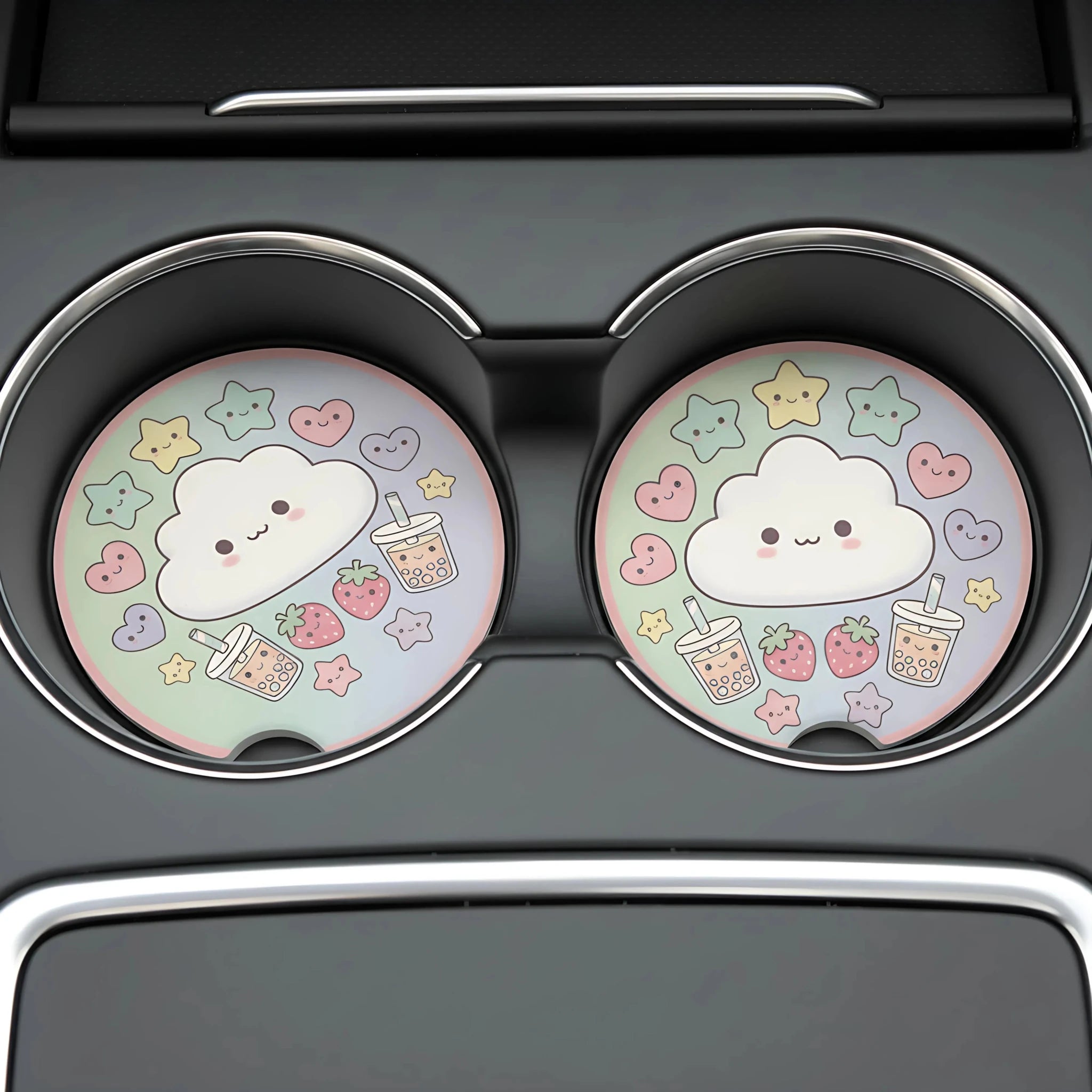 Cute Cloud Kawaii Car Coasters Set - Road Muse