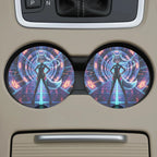 Cyberpunk Foxgirl Car Coasters Set - Road Muse