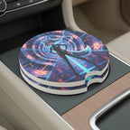 Cyberpunk Foxgirl Car Coasters Set - Road Muse