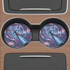 Cyberpunk Foxgirl Car Coasters Set - Road Muse