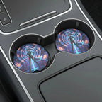Cyberpunk Foxgirl Car Coasters Set - Road Muse