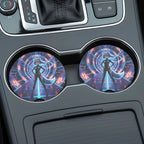 Cyberpunk Foxgirl Car Coasters Set - Road Muse