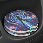 Cyberpunk Foxgirl Car Coasters Set - Road Muse