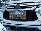 Cyberpunk Mech City Vanity Plate - Road Muse
