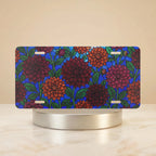 Dahlia Floral Pattern Vanity Plate - Road Muse