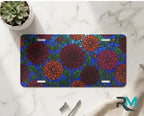 Dahlia Floral Pattern Vanity Plate - Road Muse