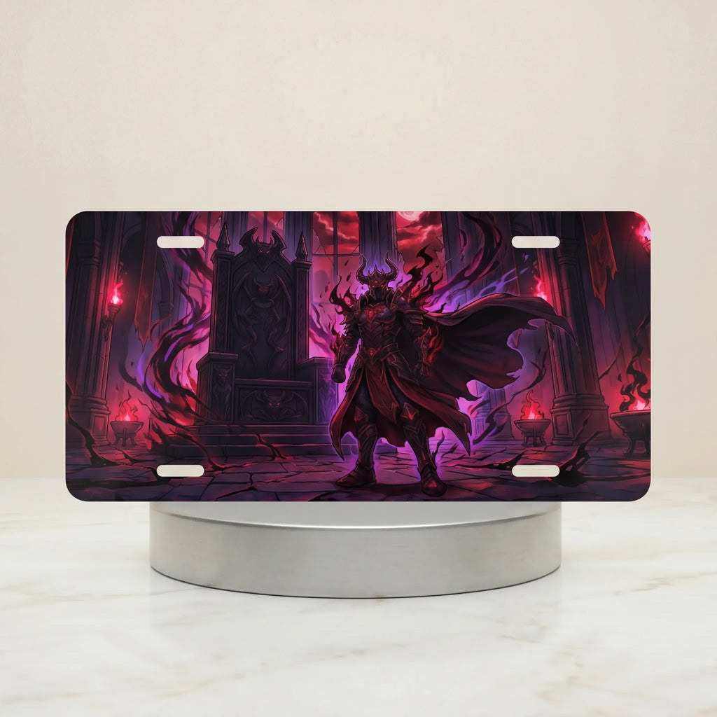Dark Demon Lord Throne Vanity Plate - Road Muse