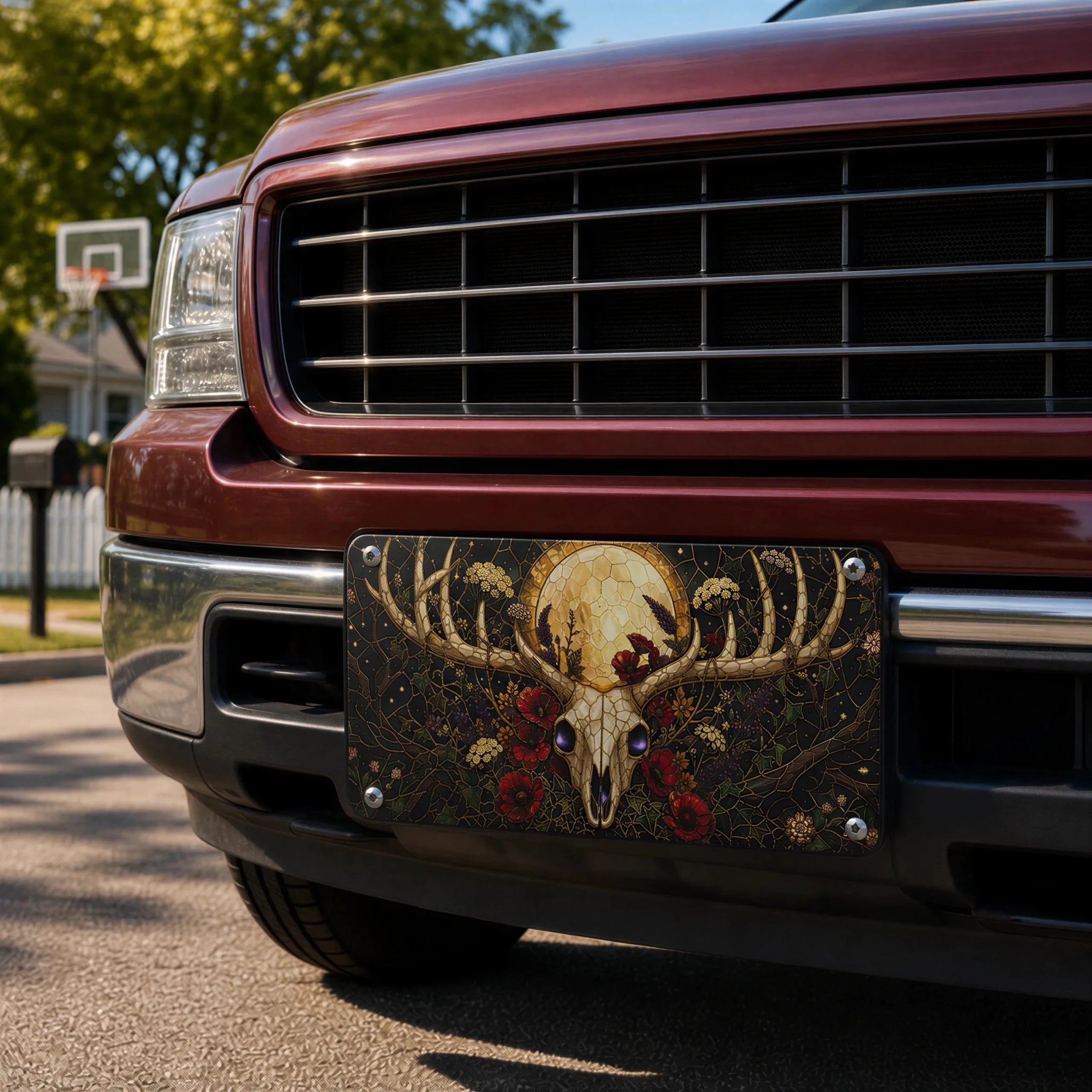 Deer Skull Moon Floral Vanity Plate - Road Muse