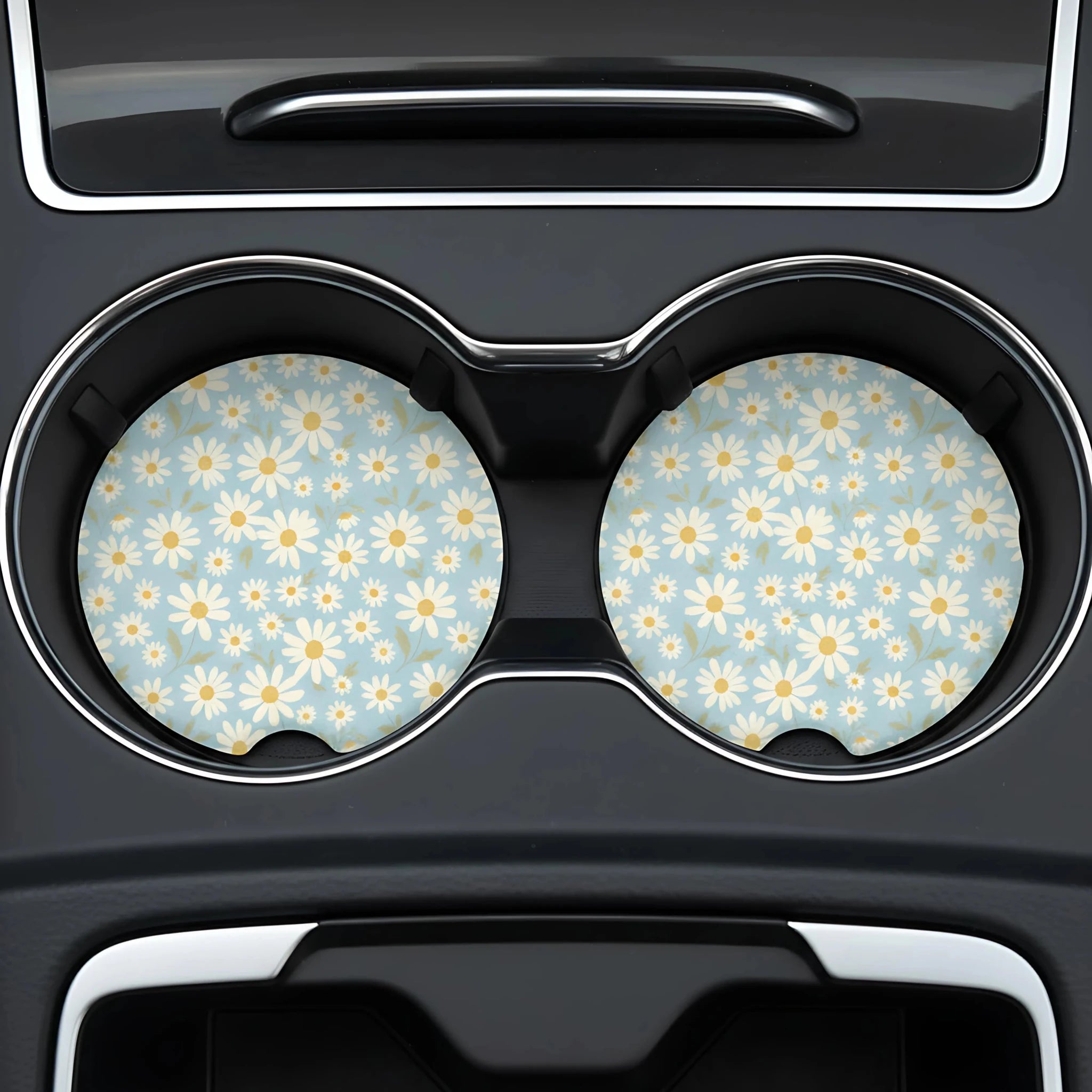 Delicate Daisy Car Coasters Set - Road Muse