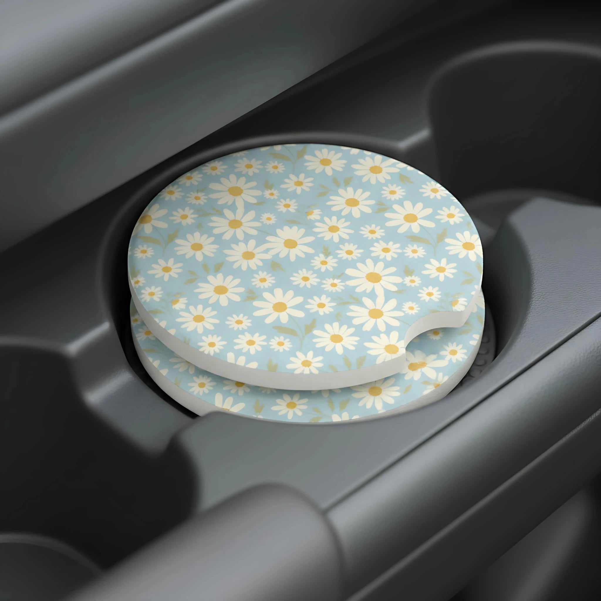Delicate Daisy Car Coasters Set - Road Muse