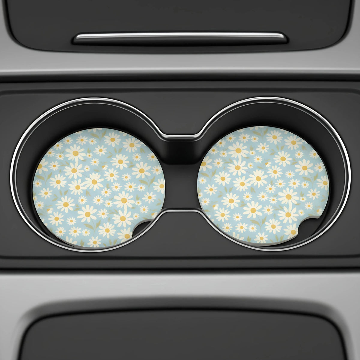 Delicate Daisy Car Coasters Set - Road Muse