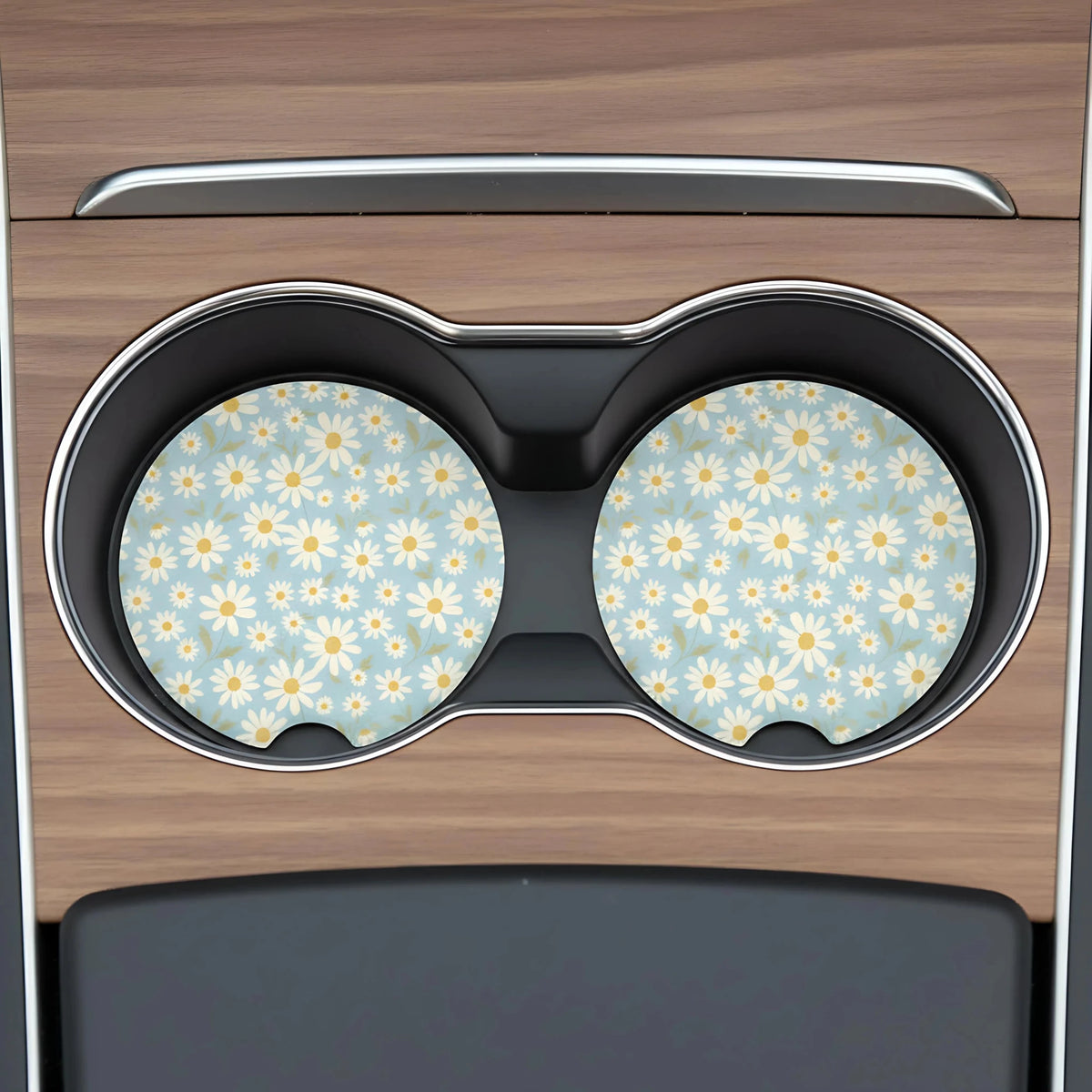 Delicate Daisy Car Coasters Set - Road Muse