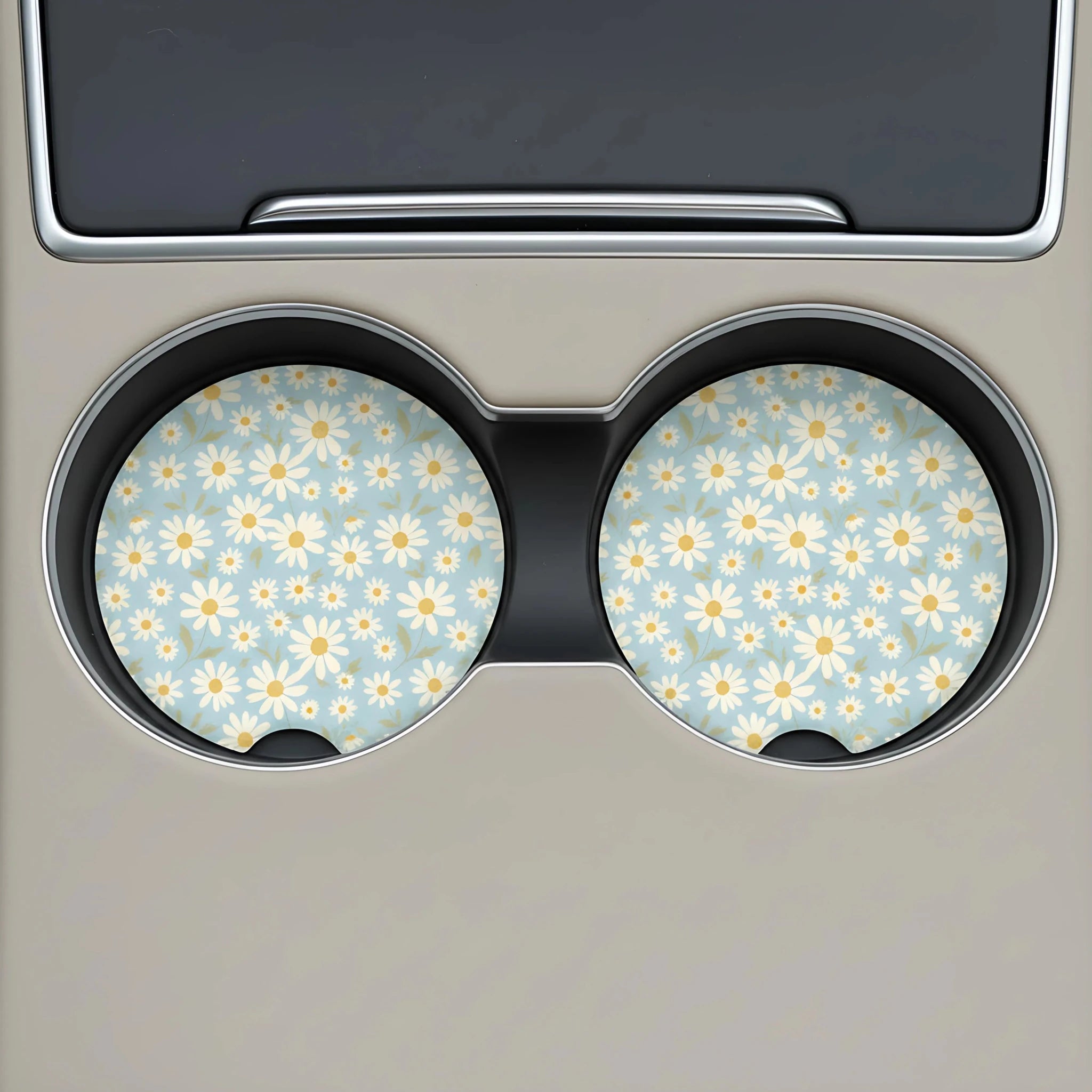 Delicate Daisy Car Coasters Set - Road Muse