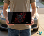 Demon Skull Red Eyes Vanity Plate - Road Muse