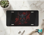 Demon Skull Red Eyes Vanity Plate - Road Muse