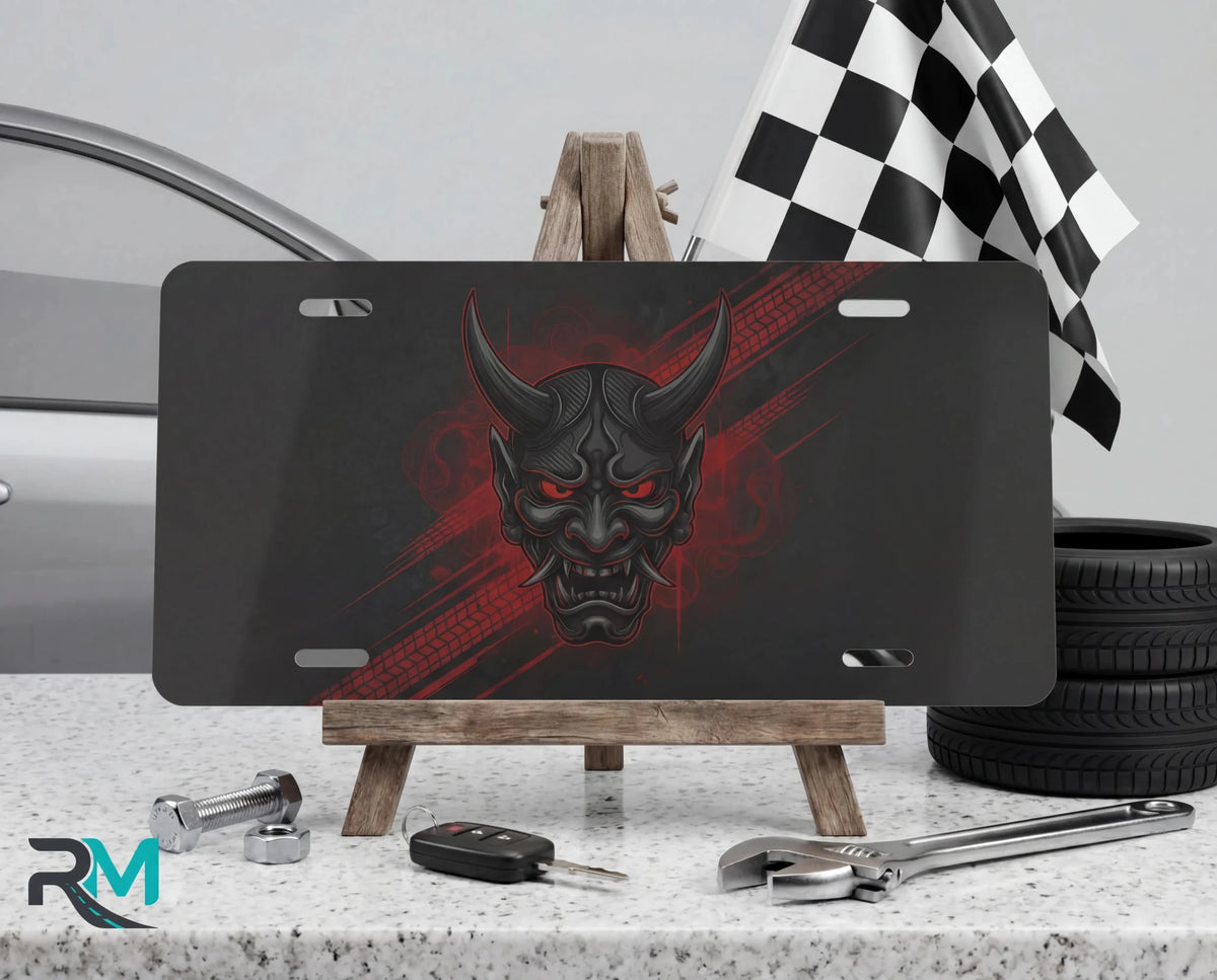 Demonic Oni Mask Vanity Plate - Road Muse