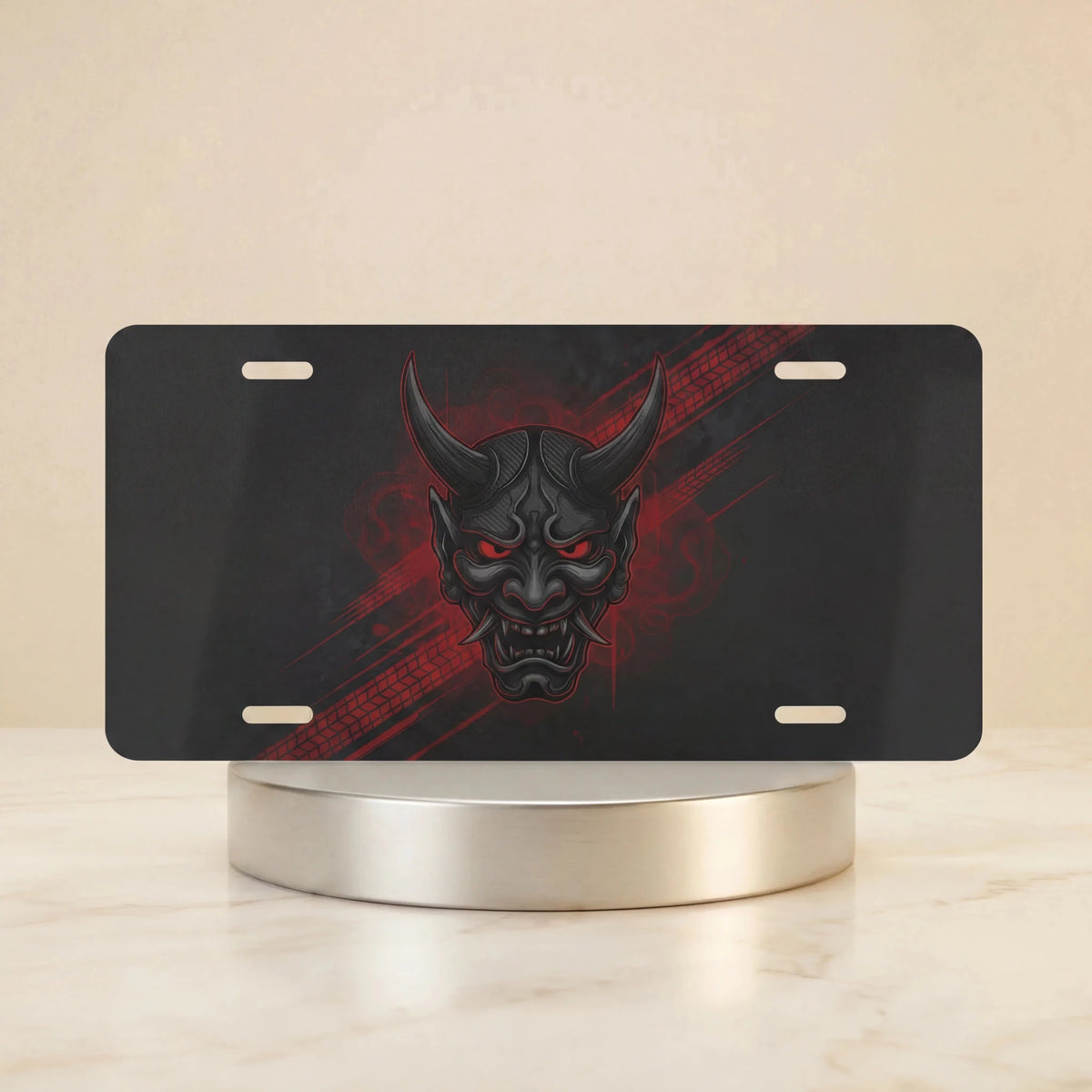 Demonic Oni Mask Vanity Plate - Road Muse