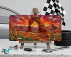 Desert Arch Sunset Cactus Vanity Plate - Road Muse