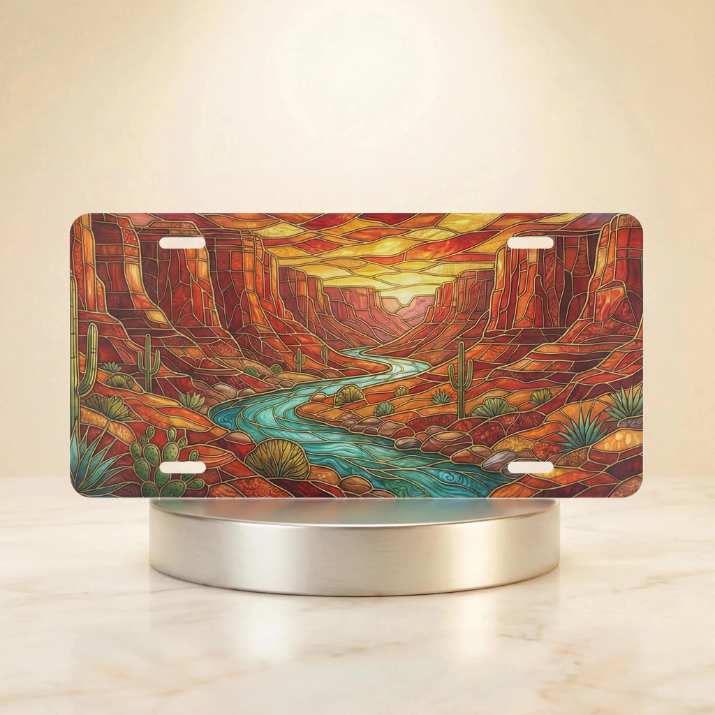 Desert Canyon River Scenic Vanity Plate - Road Muse