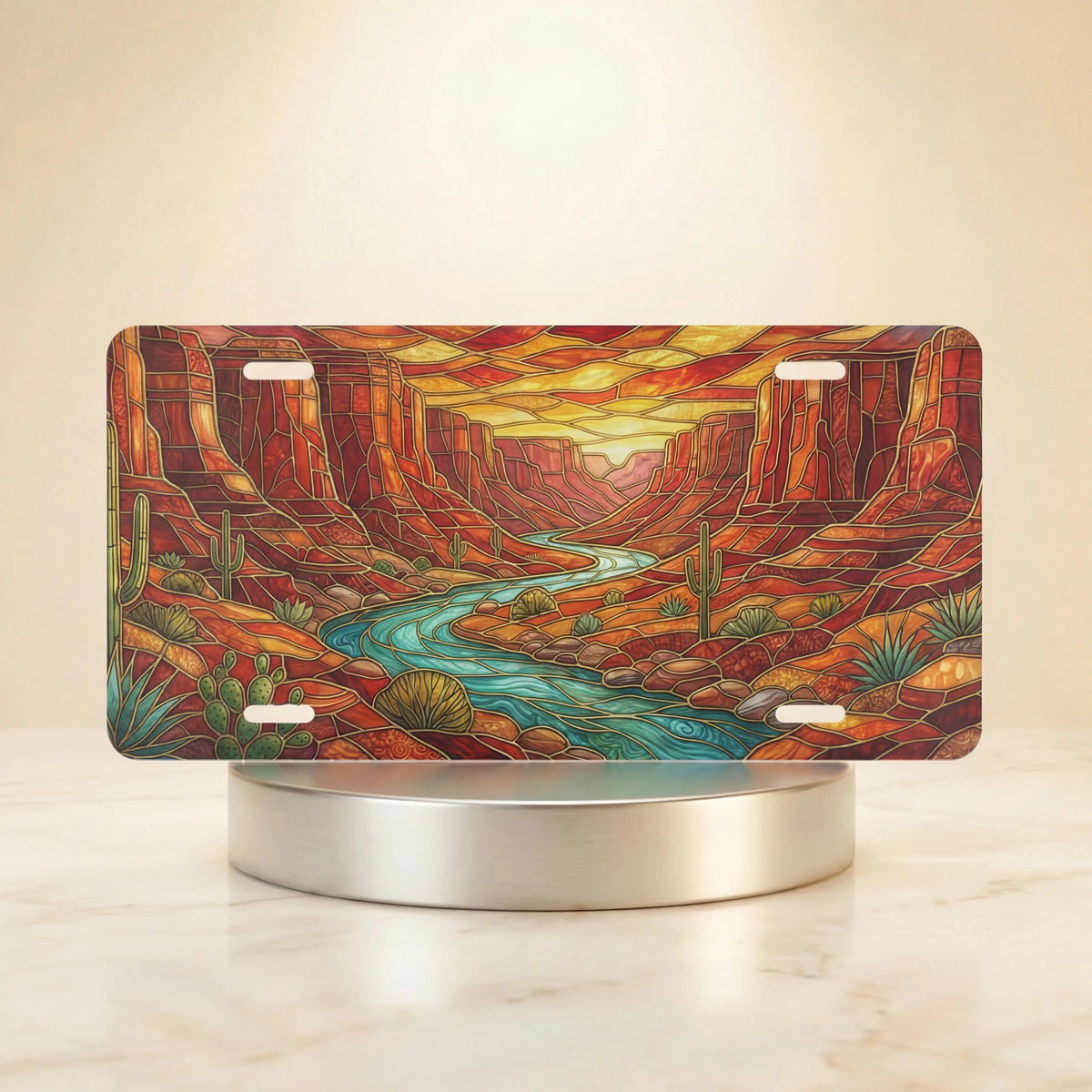 Desert Canyon River Scenic Vanity Plate - Road Muse