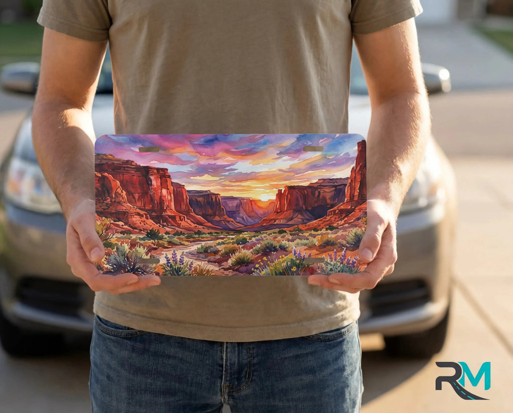 Desert Canyon Sunset Vanity Plate - Road Muse