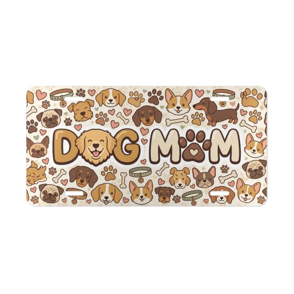 Dog Mom Paw Print Vanity Plate - Road Muse
