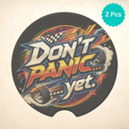 Don't Panic Yet Car Coasters Set - Road Muse
