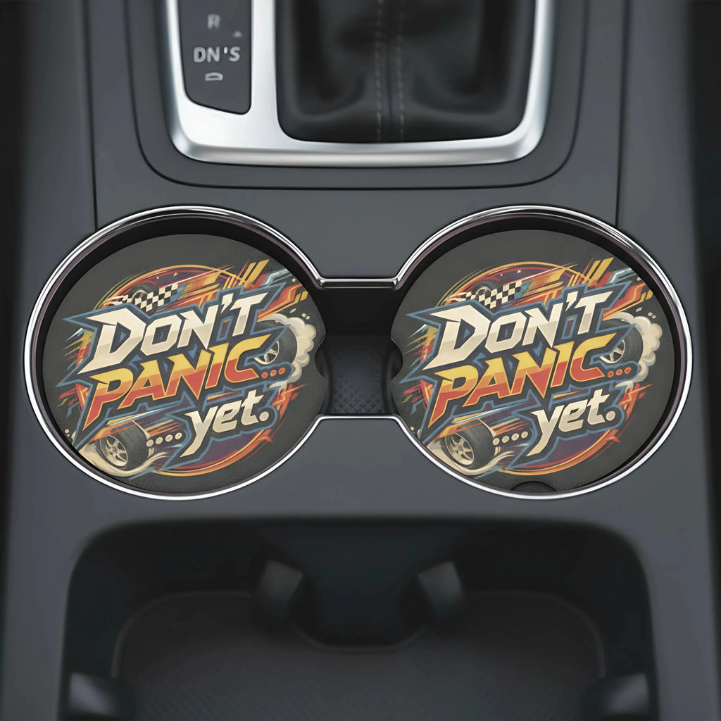 Don't Panic Yet Car Coasters Set - Road Muse