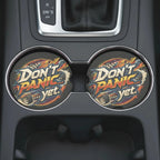 Don't Panic Yet Car Coasters Set - Road Muse